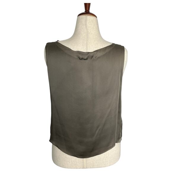 Dusan Women's Matching Set M/L Taupe Brown Silk Tank Wide Leg Pants Minimalist - Picture 2 of 16